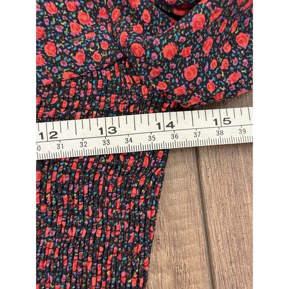 Zara NWT Floral Print Ruched Floral Sweetheart Crop Top Balloon Sleeve Size XS‎ - Picture 15 of 16